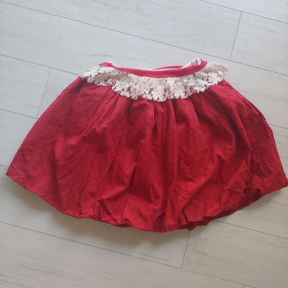 Persnickety Girls Holiday Red Quilted Bubble Skirt - Picture 2 of 10